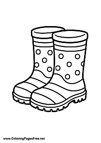 Patterned Rain Boots Coloring Page
