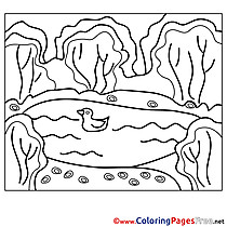 Pond for free Coloring Pages download
