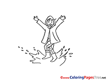 Puddle Colouring Page printable free