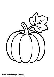 Pumpkin with Acorn Autumn Coloring Page
