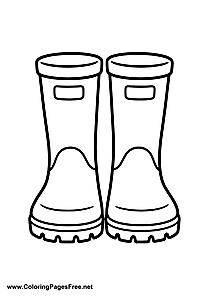 Rain Boots Autumn Coloring Page