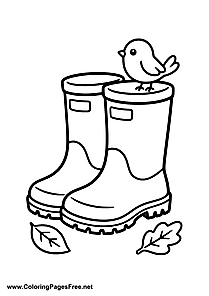 Rain Boots Coloring Page PDF Download
