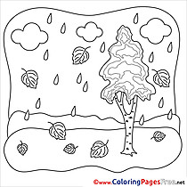 Rain Colouring Sheet download free