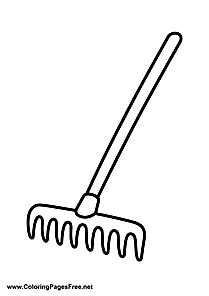 Rake Garden Tools Coloring Page