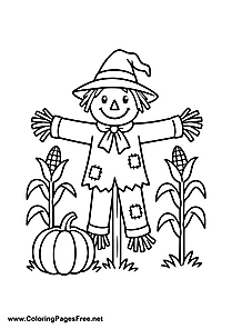 Scarecrow in Autumn Coloring Page