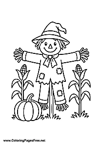 Scarecrow in Autumn Coloring Page