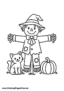 Scarecrow in the Garden Coloring Page