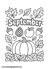 September Coloring Page to Print