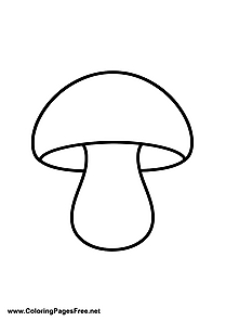 Simple Mushroom Coloring Page to Print