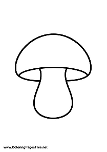 Simple Mushroom Coloring Page to Print