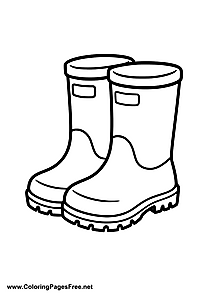 Simple Rain Boots Coloring Page