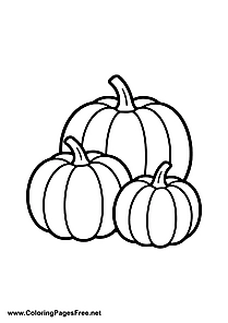 Three Pumpkins Coloring Page to Print