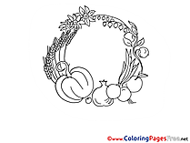 Vegetables download Colouring Sheet free