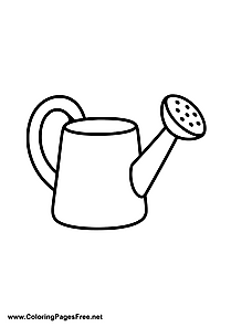 Watering Can Garden Tools Coloring Page