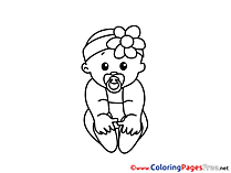 Baby download Colouring Sheet free