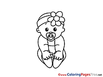 Baby download Colouring Sheet free