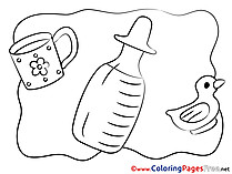 Bottle Kids free Coloring Page