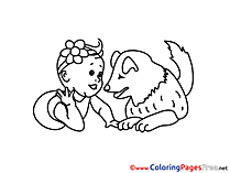 Dog for Kids printable Colouring Page