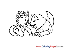 Dog for Kids printable Colouring Page