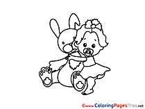 Hare for Kids printable Colouring Page