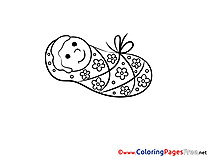 Infant Kids free Coloring Page