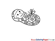 Infant Kids free Coloring Page