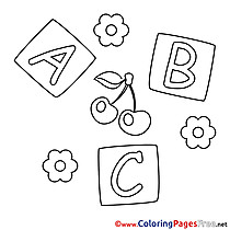 Letters Cubes free Colouring Page download