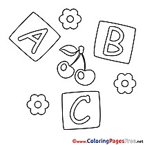 Letters Cubes free Colouring Page download