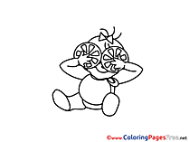 Orange download Colouring Sheet free