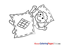 Pillow download Colouring Sheet free