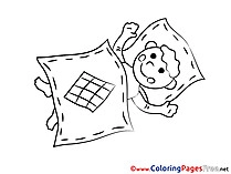 Pillow download Colouring Sheet free