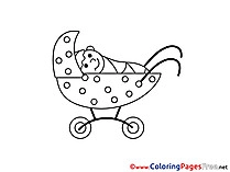 Pram download printable Coloring Pages