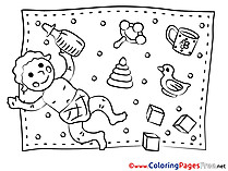 Rattle Colouring Page printable free