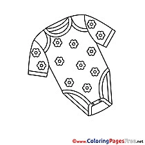 Shirt Baby for Kids printable Colouring Page