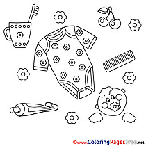 Shirt Toothbrush Baby Coloring Pages for free