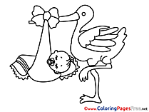 Stork for Children free Coloring Pages