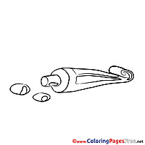 Toothpaste free Colouring Page download
