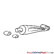 Toothpaste free Colouring Page download