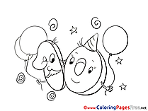 10 Years Balloons printable Coloring Pages Happy Birthday