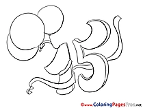 15 Years Balloons Children Happy Birthday Colouring Page