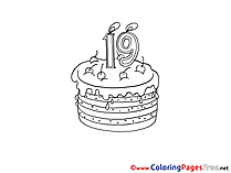 19 Years Cake printable Happy Birthday Coloring Sheets