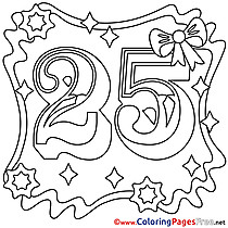 25 Years Happy Birthday Coloring Pages download