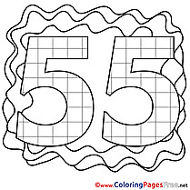 55 Years Happy Birthday Coloring Pages free