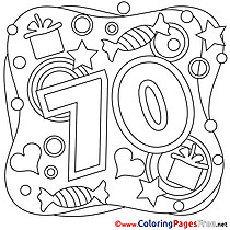 70 Years Happy Birthday Coloring Pages free