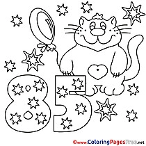 85 Years Cat Kids Happy Birthday Coloring Pages