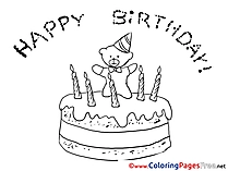 Bear Happy Birthday Coloring Pages free