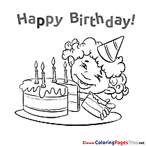 Boy Cake Happy Birthday Coloring Pages download