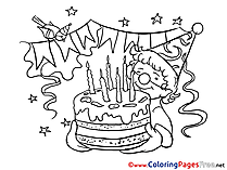 Cake Happy Birthday Coloring Pages download