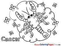 Cancer Coloring Pages Happy Birthday for free