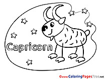 Capricorn printable Coloring Pages Happy Birthday